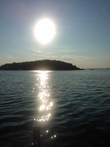 Sun starting to set.