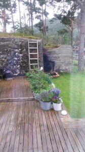 Indoors looking out on the rain.