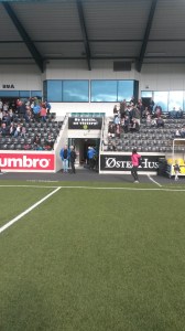 Football stadium with the club motto